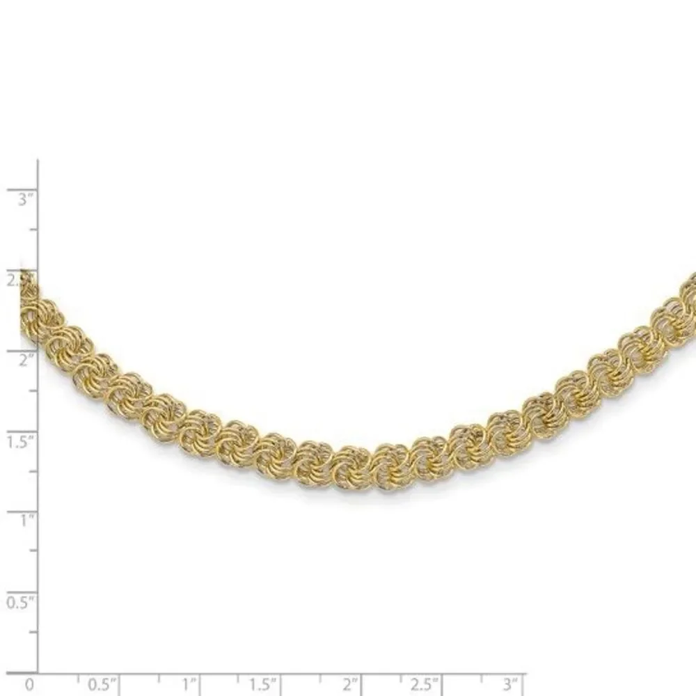 14k Gold Fancy Link 18 inch Necklace
